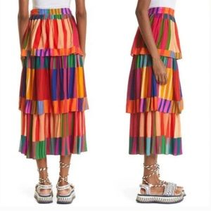 Farm Rio striped maxi skirt